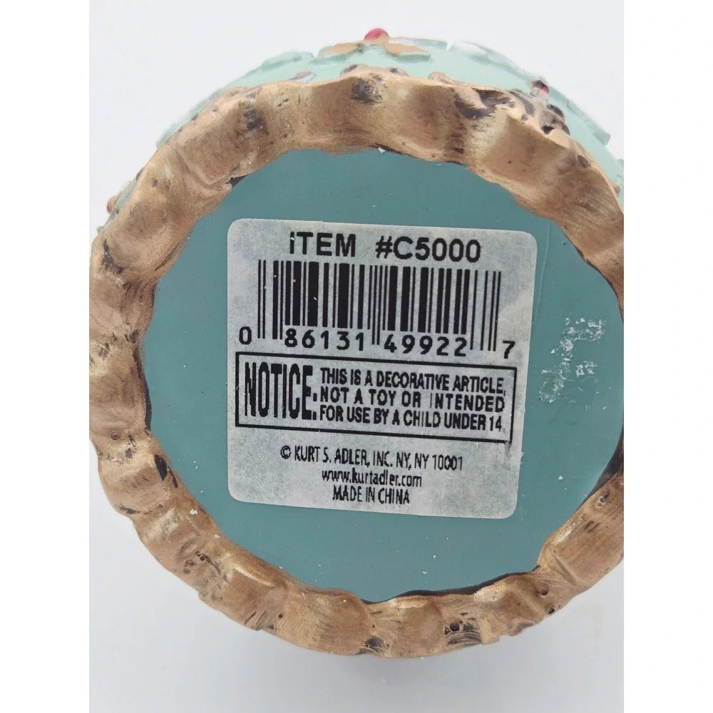 Kurt S Adler Christmas Tree Gingerbread Trinket Box C5000 Teal Holiday Decor